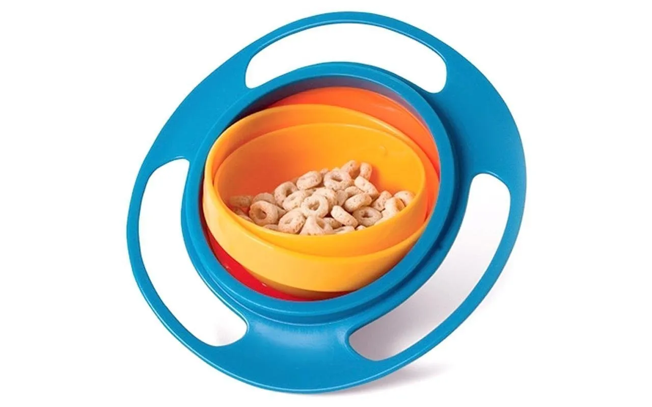 0617 Portable Non Spill Feeding Toddler Gyro Bowl 360 Degree Rotating Dish