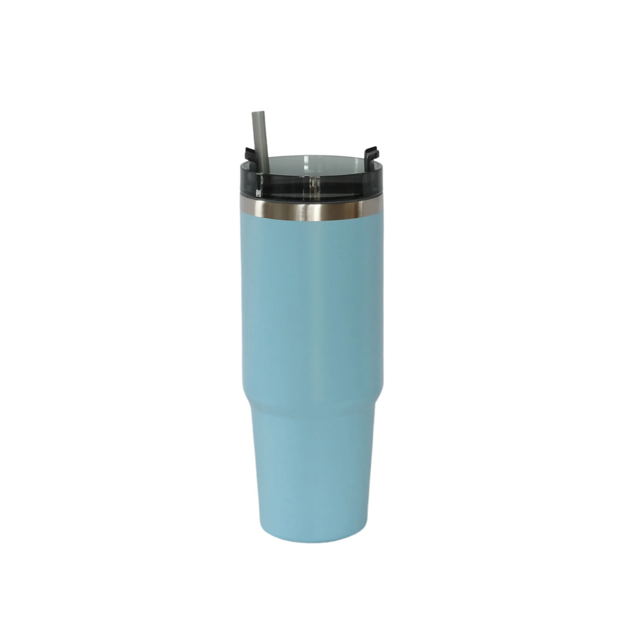 30 Oz Stainless Steel Tumbler with Straw - Light Blue