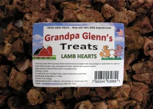 3.5 oz Freeze Dried Lamb Hearts Treats