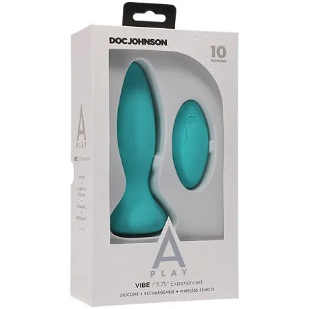 A Play Rechargeable Silicone Experienced Anal Plug w/Remote - Teal