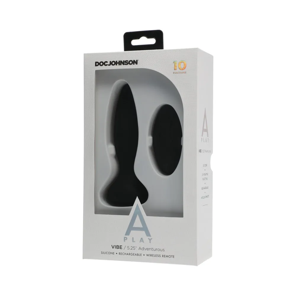 A-Play Vibe Adventurous Rechargeable Silicone Anal Plug with Remote Black