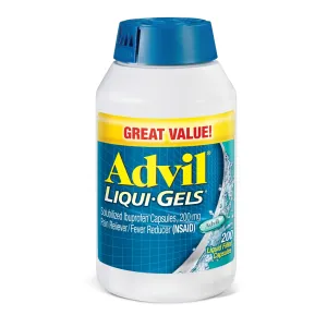 Advil Liqui-Gels Pain and Headache Reliever Ibuprofen, 200 Mg Liquid Filled Capsules, 200 Count