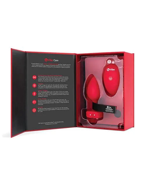 B-vibe Vibrating Heart Plug M/l - Red