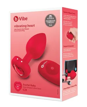 B-vibe Vibrating Heart Plug M/l - Red