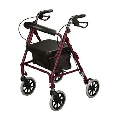 Cardinal Health MT25BG Contoured-Back Soft Seat Rollator Burgundy