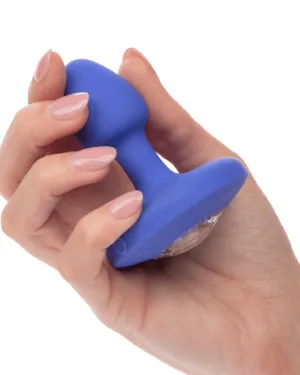 Cheeky Gems Small Rechargeable Vibrating Butt Plug - Blue