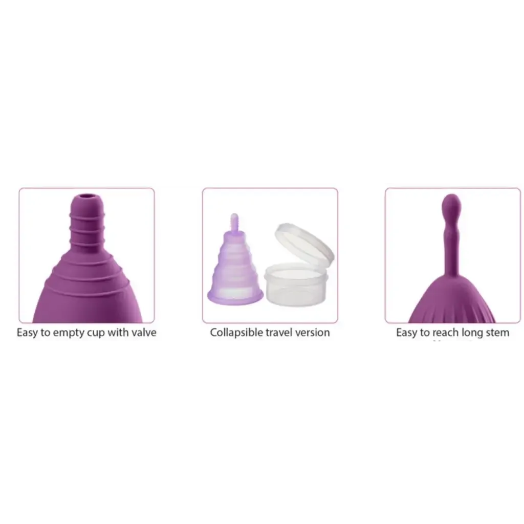 Cloud 9 Health & Wellness Reusable Menstrual Cups 3-pk W/bonus Travel Cup & Case