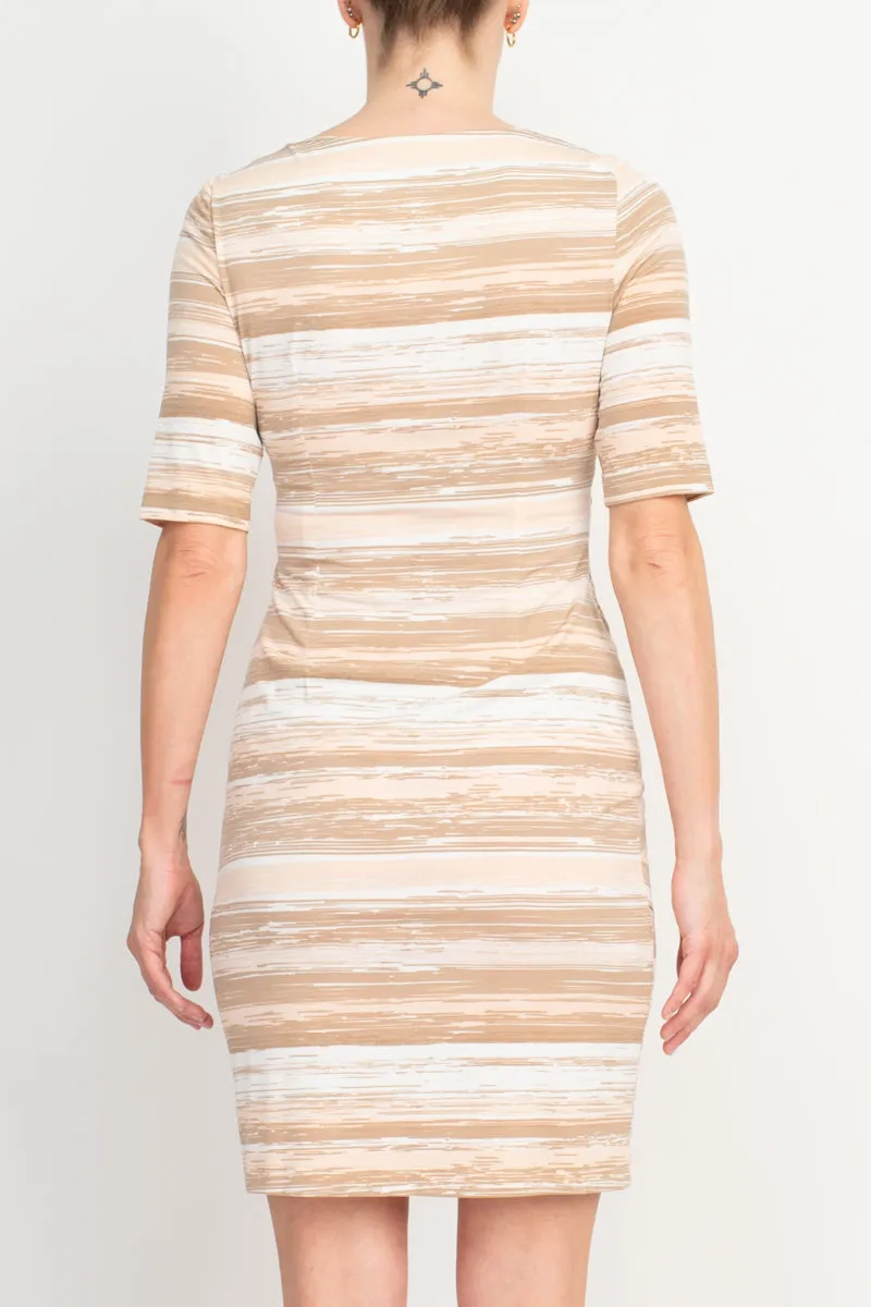 Connected Apparel Stripped Sheath Dress