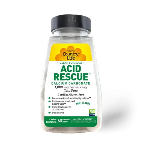 Country Life Acid Rescue 1000mg 60 Chewable Tablets