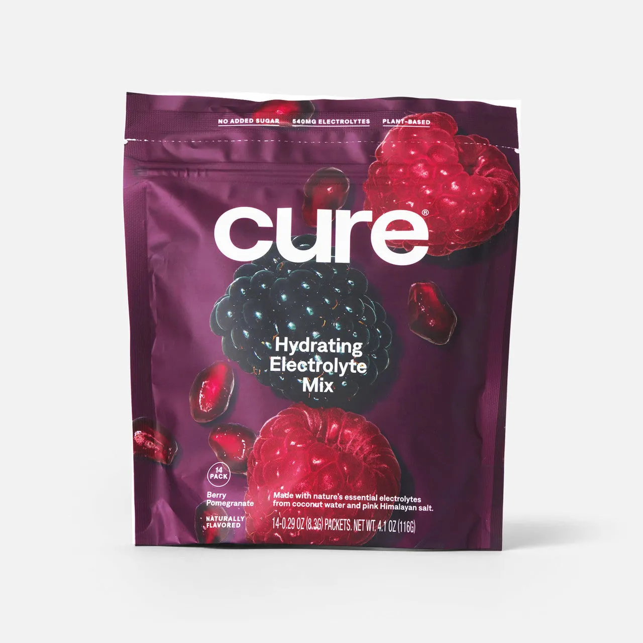 Cure Hydrating Electrolyte Mix Pouch, Berry Pomegranate, 14 ct