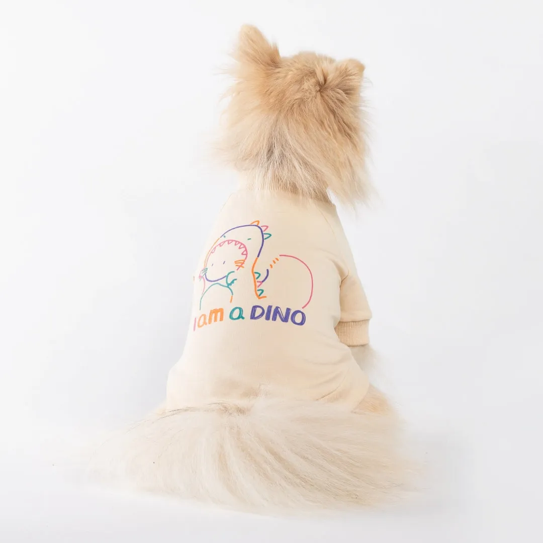 Dino Rainbow Sweatshirt - Beige