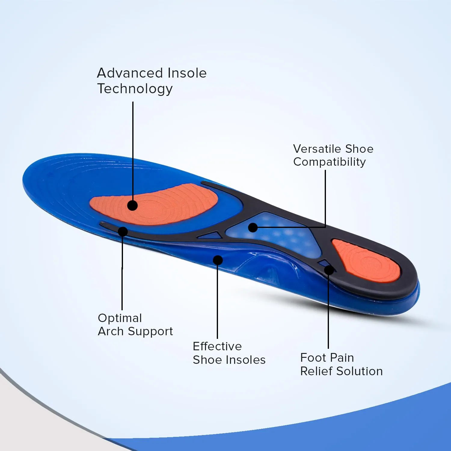 Dr Foot | Insole for Shoes Men | Memory Foam Insole | Flat Feet Arch Support Insole | Shoe Insole | Gel Insole | Ortho Insole for Shoes Men | Soft Insole for Flat Foot | 1 Pair - Small Size