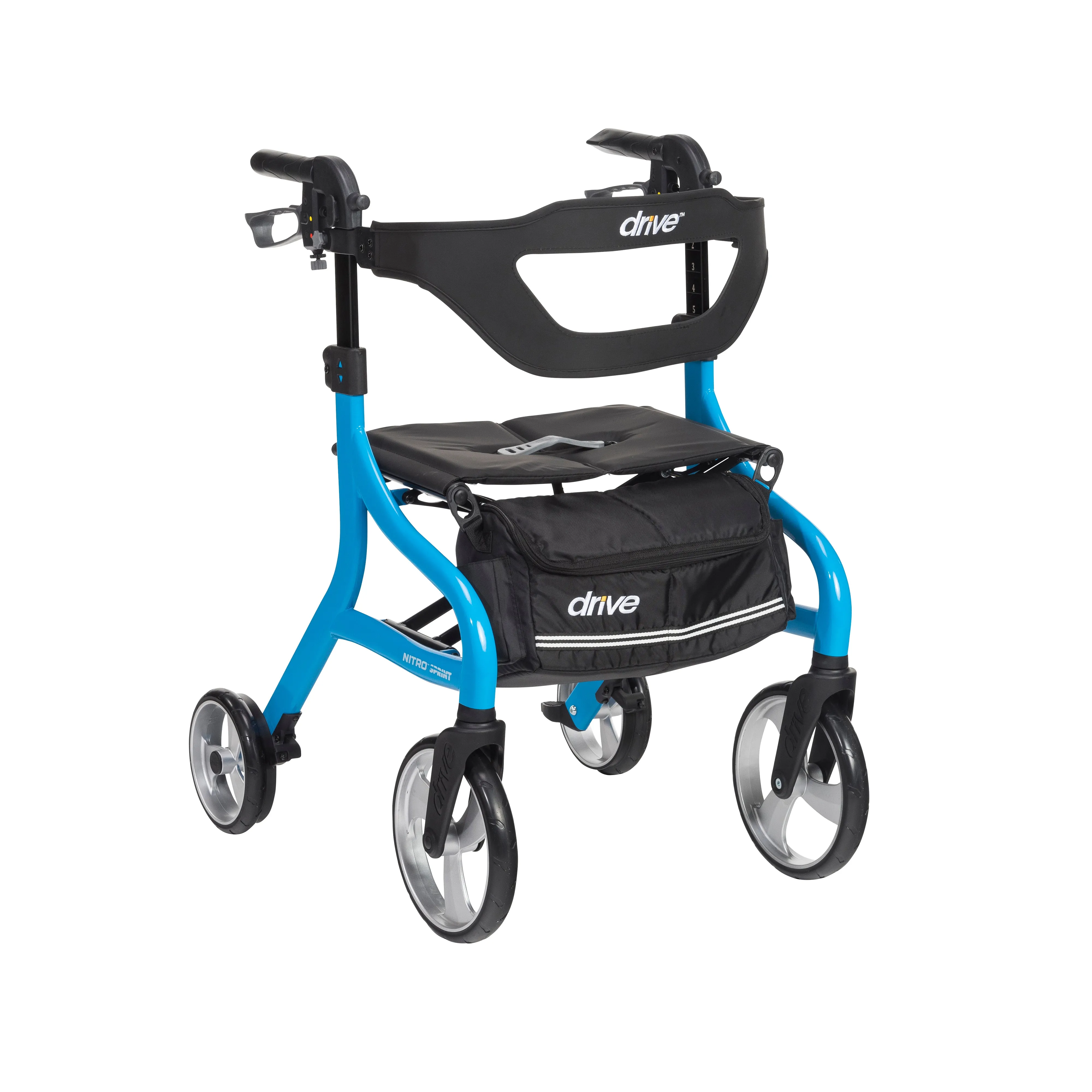 Drive Medical Nitro Sprint Rollator Rolling Walker, Blue