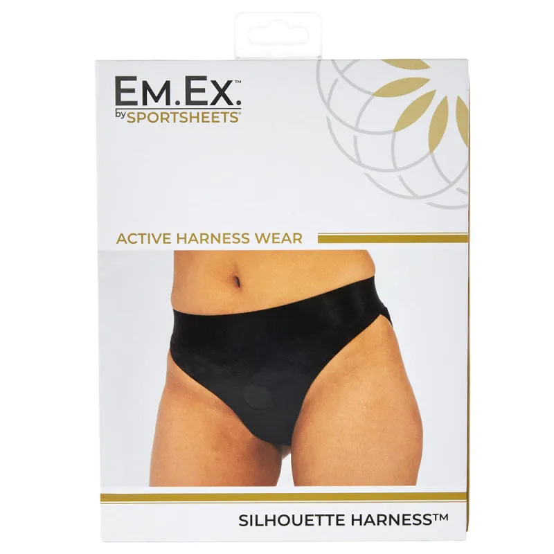 Em. Ex. Active Harness Wear Crotchless Silhouette - Black - Large