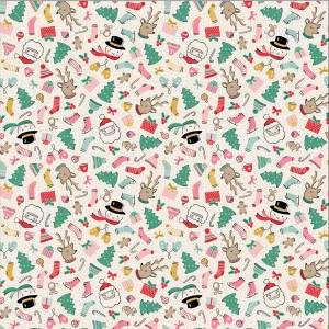 Fabric, Oh What Fun MULTI COZY WISHES by Poppie Cotton (by the yard)