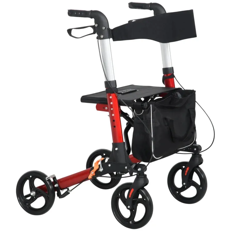 Folding Rollator Walker Frame with Seat and Backrest