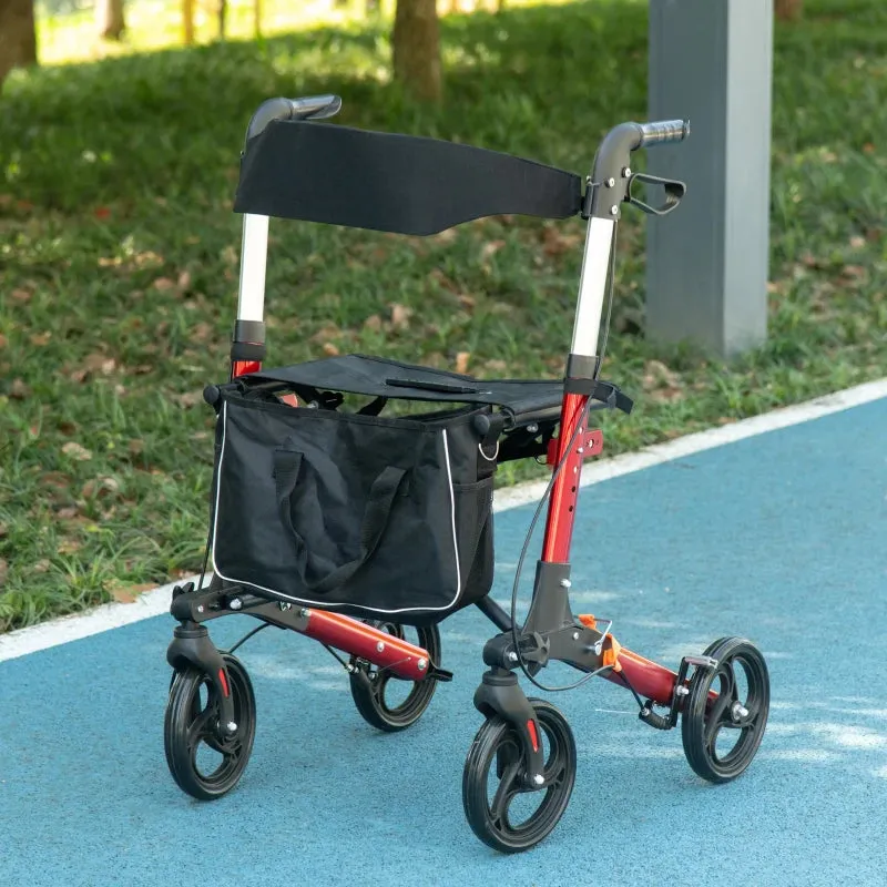 Folding Rollator Walker Frame with Seat and Backrest