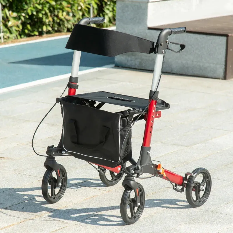 Folding Rollator Walker Frame with Seat and Backrest