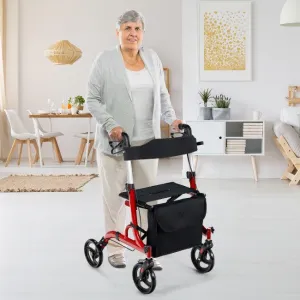 Folding Rollator Walker Frame with Seat and Backrest