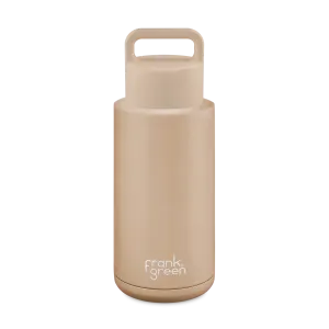 Frank Green Soft Stone Ceramic Reusable Bottle with Grip Lid 34oz/1000ml