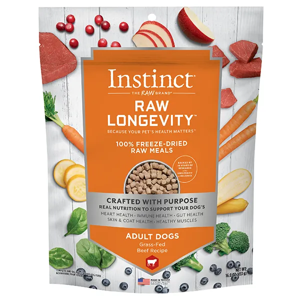 Instinct Dog Food Raw Longevity Freeze Dried Beef Recipe