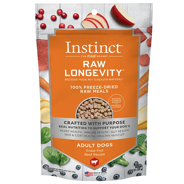 Instinct Dog Food Raw Longevity Freeze Dried Beef Recipe