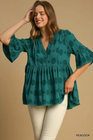 Jacquie Oh Babydoll Top - Peacock