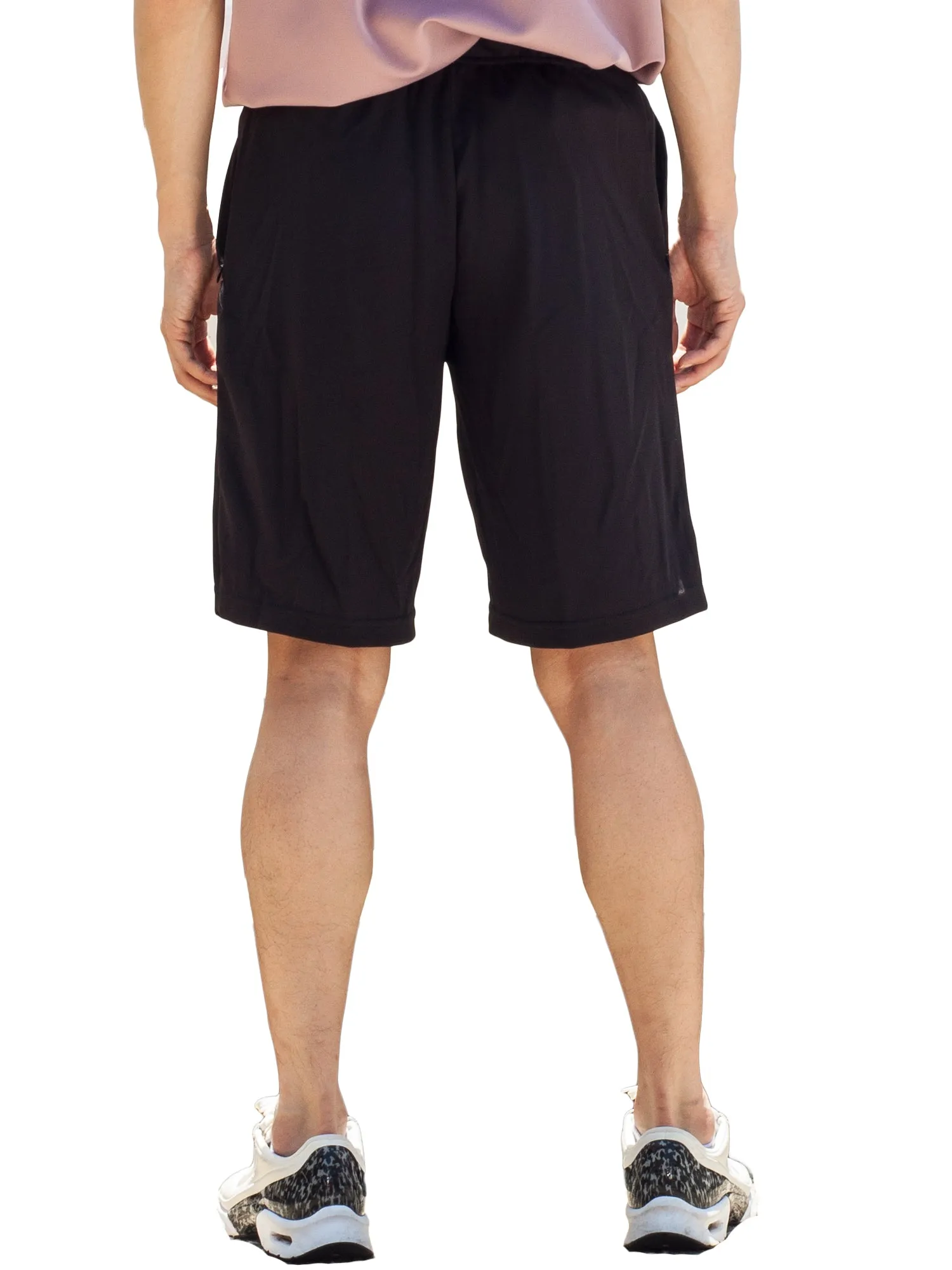 Mens Shorts Invisible Zipper Pockets(Black)-(1 pc)