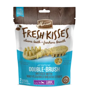 Merrick Fresh Kisses Grain Free Mint Breath Strips Large Dental Dog Treats