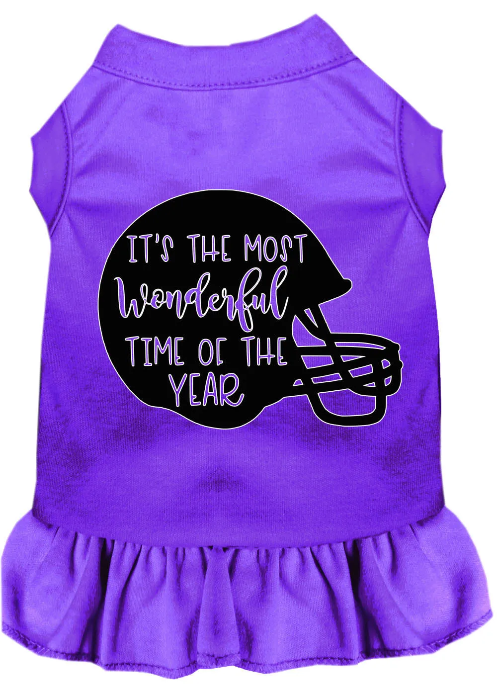 Most Wonderful Time Of The Year (football) Screen Print Dog Dress Purple Sm