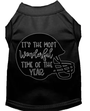 Most Wonderful Time Of The Year (football) Screen Print Dog Shirt Black Xxl