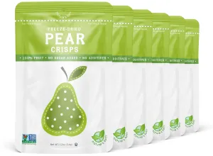 Nature’s Turn Freeze-Dried Fruit Snacks, Pear Crisps - Pack of 6 (1.2 oz Each)