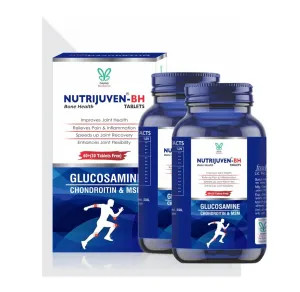 Bone Health Nutritional Supplement - Nutrijuven BH with Divine Herbs and Modern Science | Glucosamine, Chondroitin, and MSM Formula for Joint Health | Pain Relief, Inflammation Reduction, and Flexibility Improvement | Pack of 2 (with additional 30 Tablets) - Suitable for Ages 60 and Above