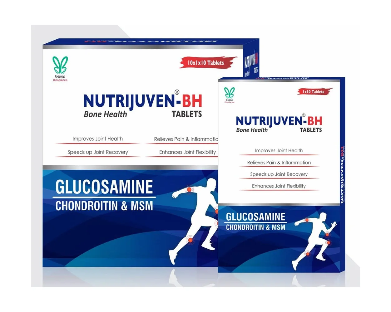 Nutrijuven I BH Bone Health I Combination of Divine Herbs & Modern Science I Glucosamine I Chondroitin & MSN  I Relieves Pain I Inflammation I Speed up joint Recovery I Enhances joint Flexibility I 60  (30 Tablets Free)