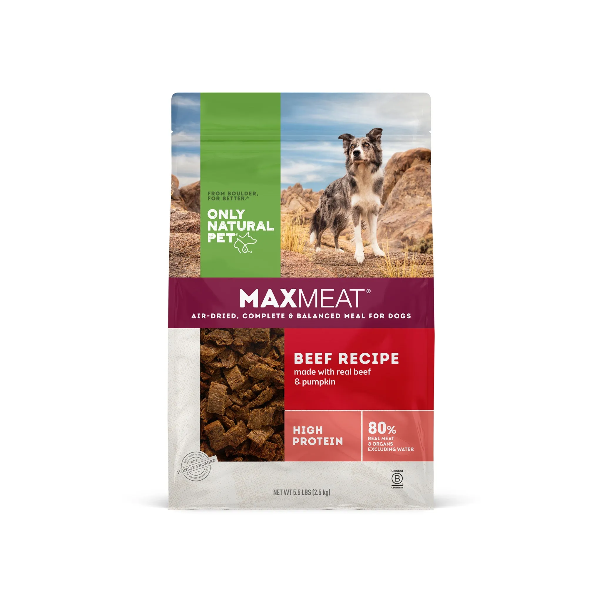 Only Natural Pet MaxMeat Air Dried Dog Food Beef Recipe