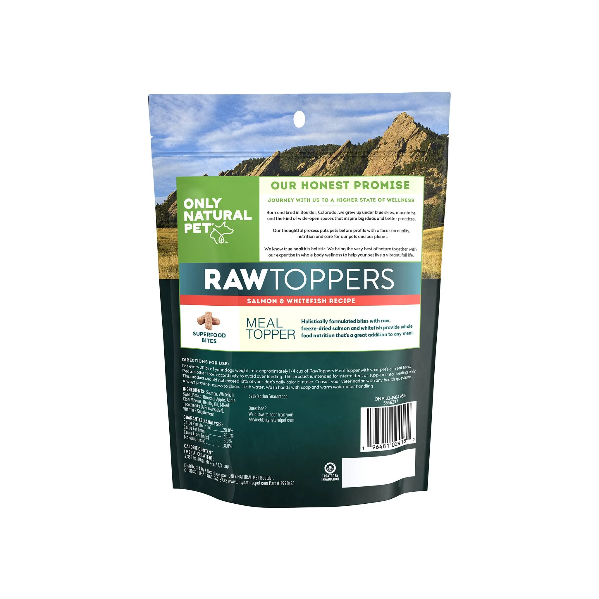 Only Natural Pet Raw Toppers Freeze-Dried Salmon & Whitefish Recipe Meal Topper for Dogs