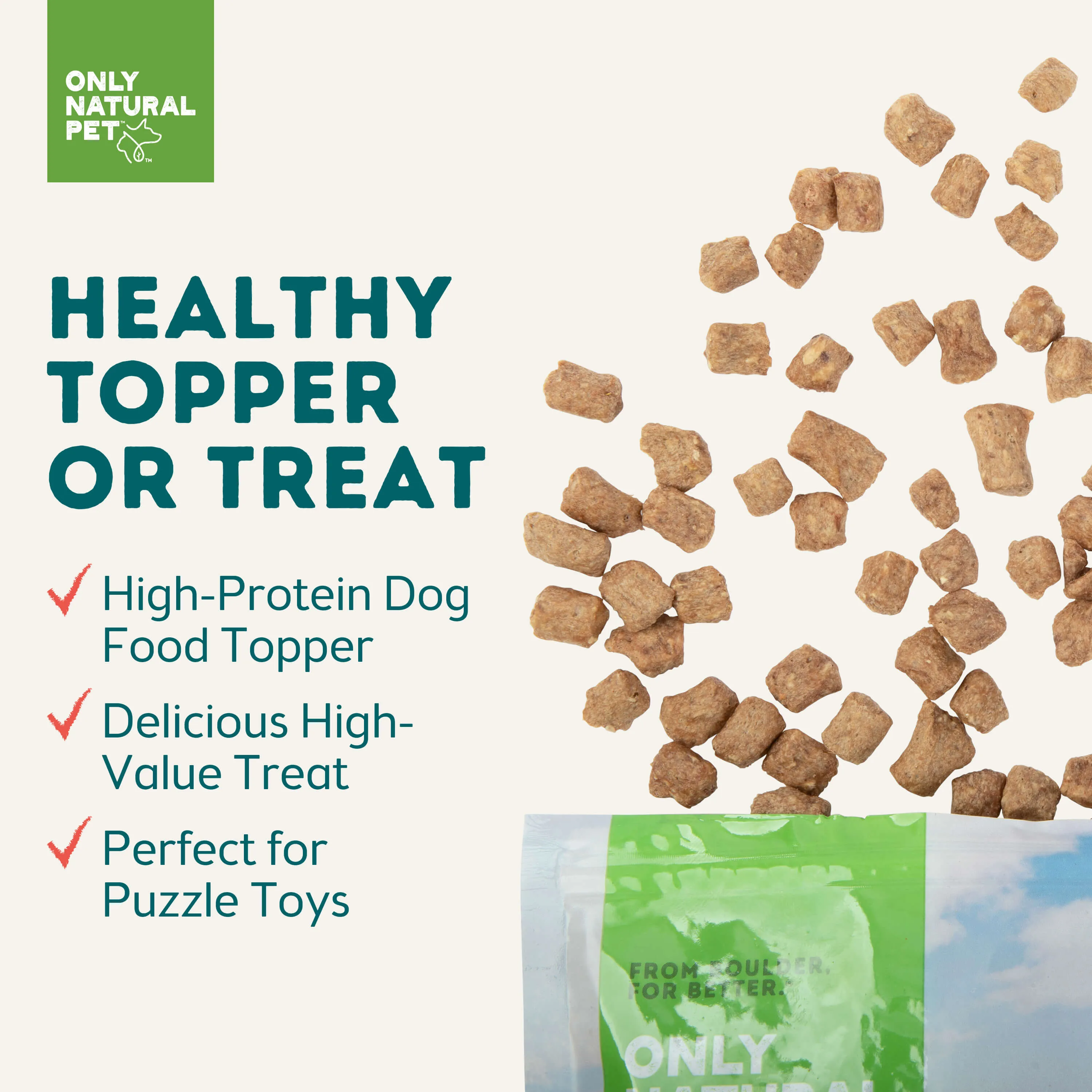 Only Natural Pet Raw Toppers Freeze-Dried Salmon & Whitefish Recipe Meal Topper for Dogs