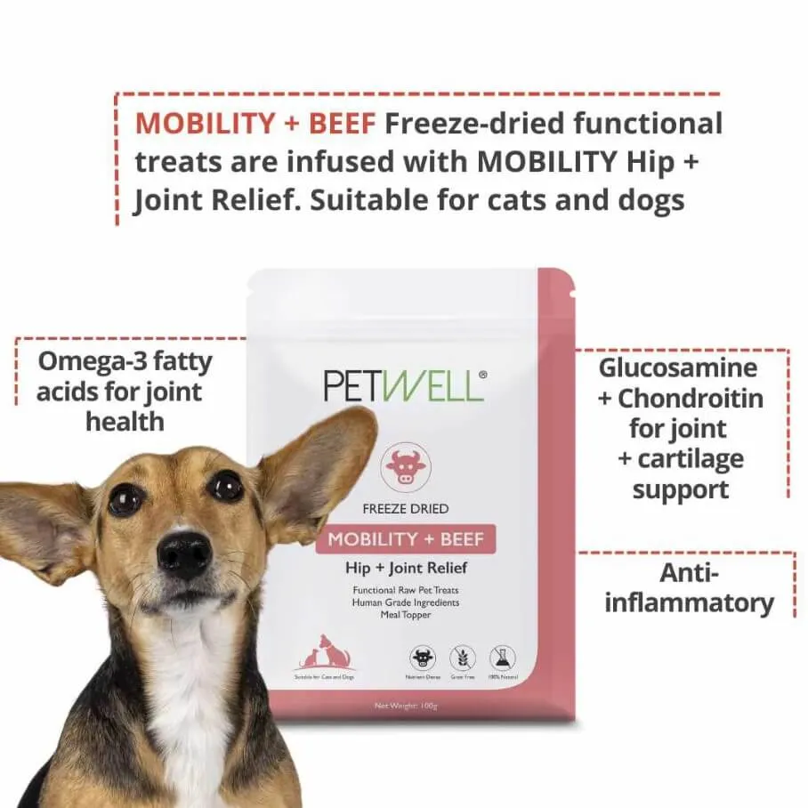 PetWell MOBILITY - Hip   Joint Relief Supplement   Treat Pack