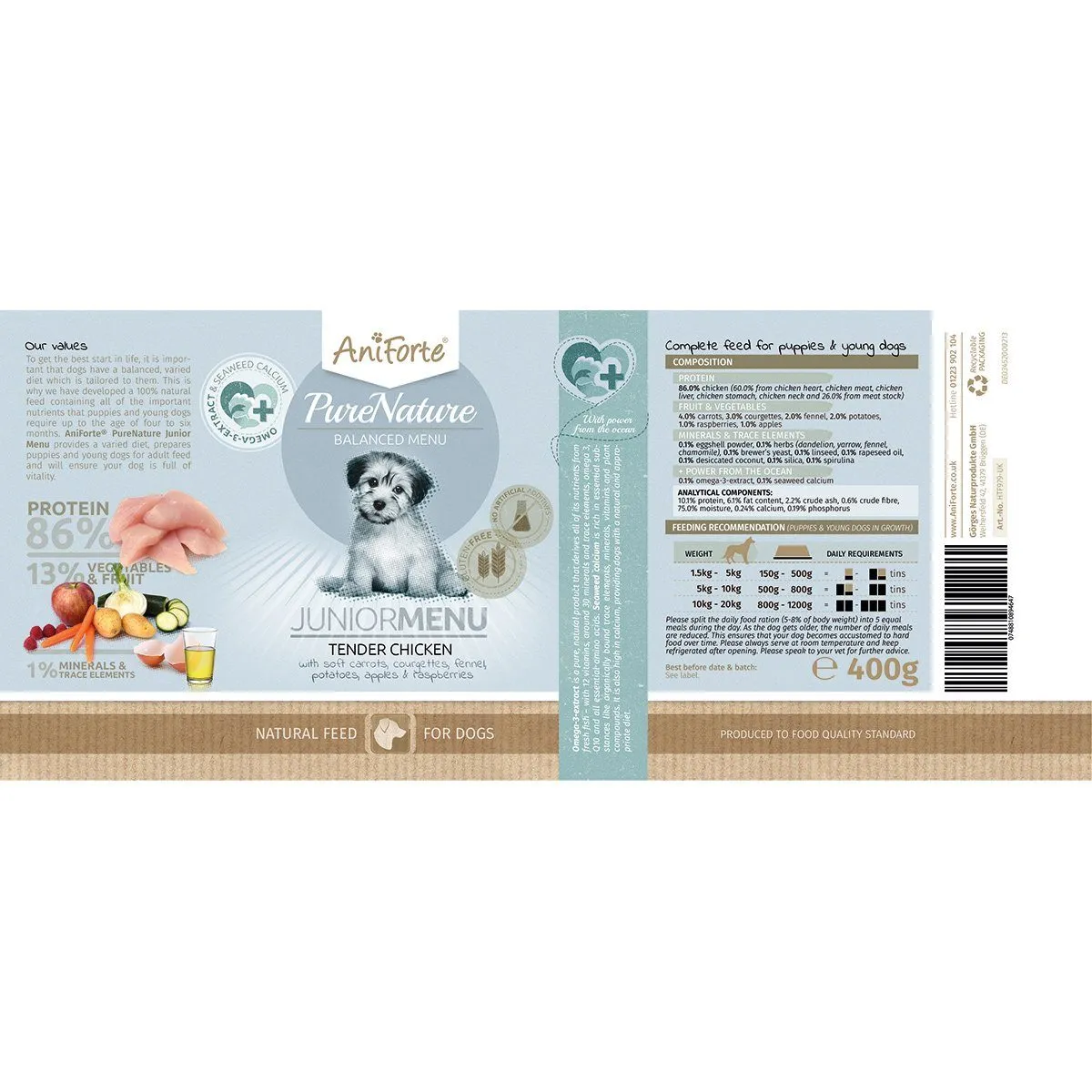 PureNature Tender Chicken - Junior Menu for Puppies - 6 x 400g