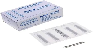 Romed Blood Lancets for Diabetics - 200 Sterile Pieces for Safe Blood Testing