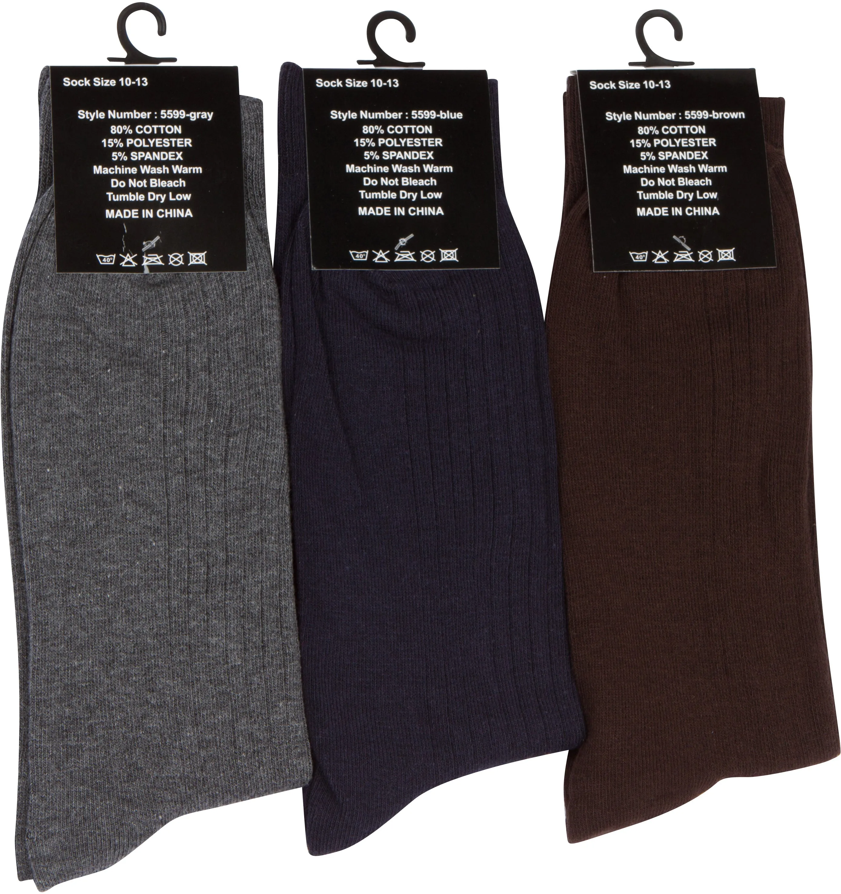 Sakkas Men's Cotton Blend Ribbed Dress Socks