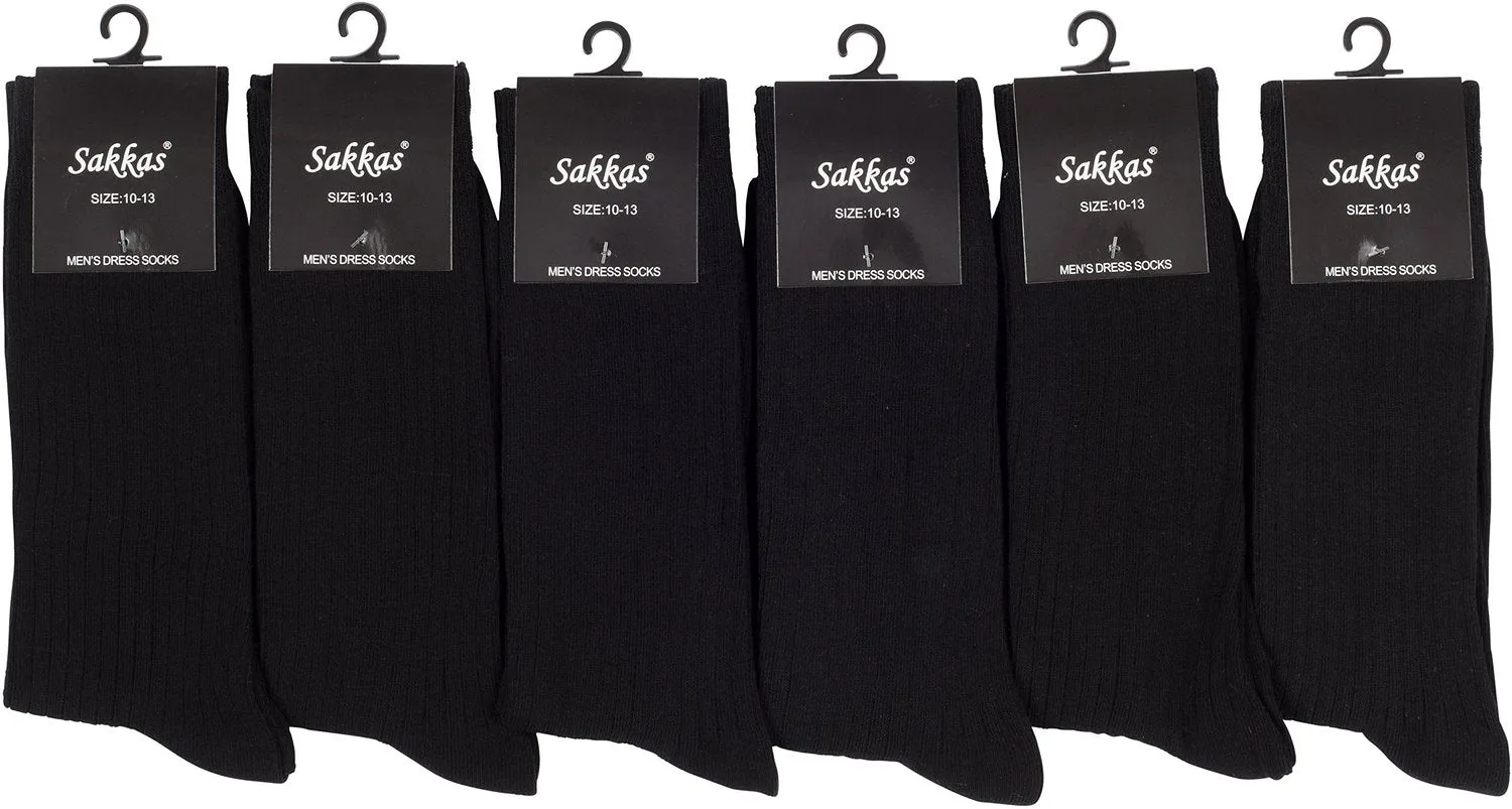 Sakkas Men's Cotton Blend Ribbed Dress Socks