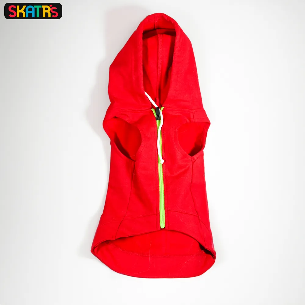 Skatrs Hoodie with Pockets for Dog and Cats (Red)