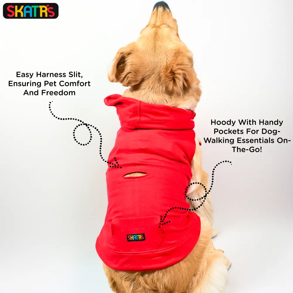 Skatrs Hoodie with Pockets for Dog and Cats (Red)