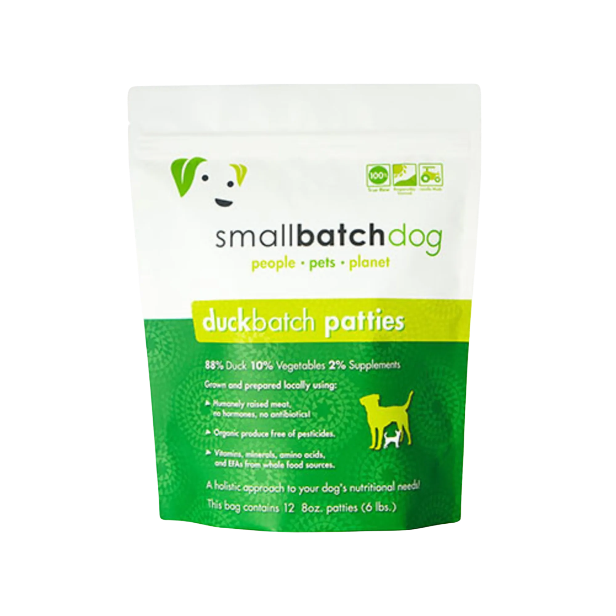 Small Batch Duck Frozen Raw Dog Food Patties, 6 lbs