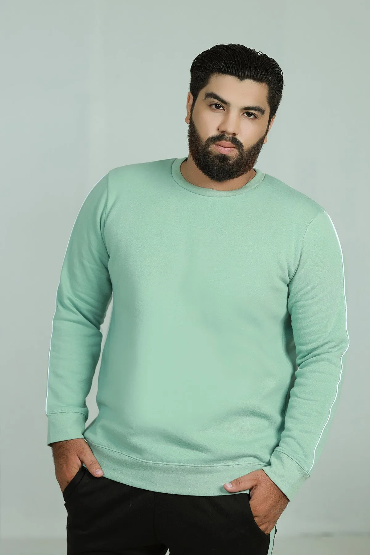 Tea Green Sweatshirt (Plus Size) - W21 - MSW009P