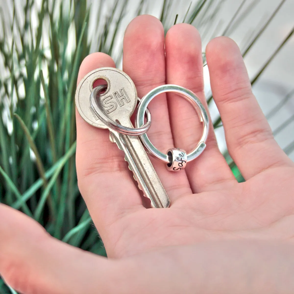 Travel Safe Silver Key Ring